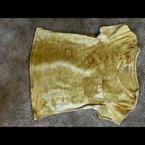 Super soft T-shirt yellow acid wash look